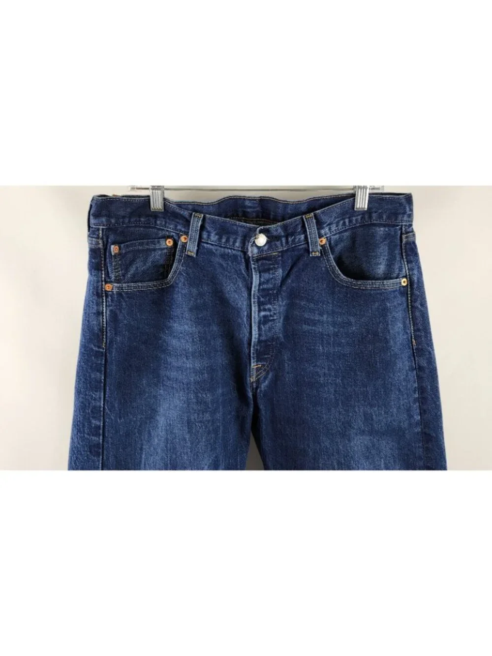 LEVIS 501 Jeans Mens 36x32 Button Fly Blue Straight Leg Denim